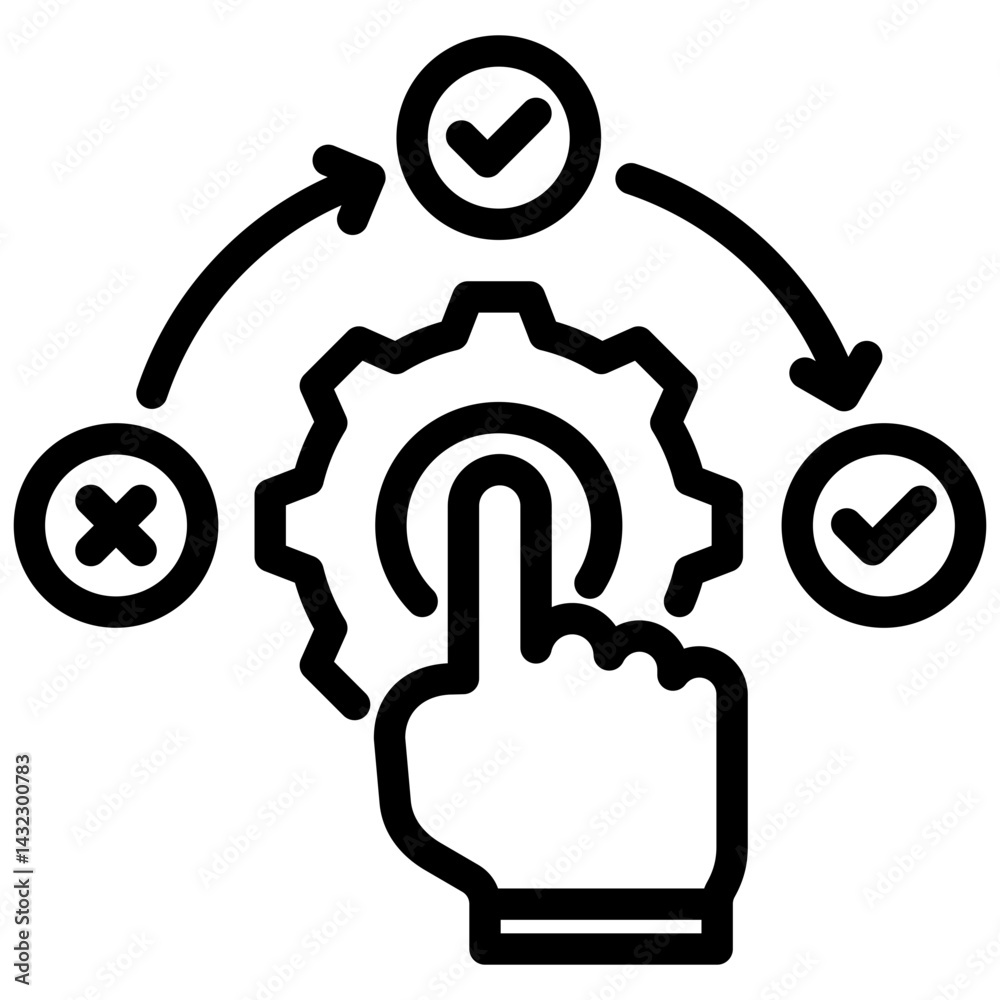 Poster corrective action outline icon
