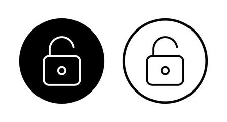 Unlock icon logo design. Unlock sign and symbol. unlocked padlock icon