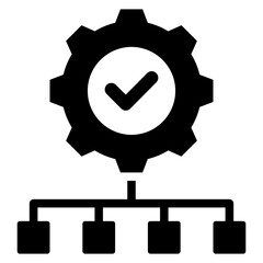 Quality Management System  Solid Black Icon