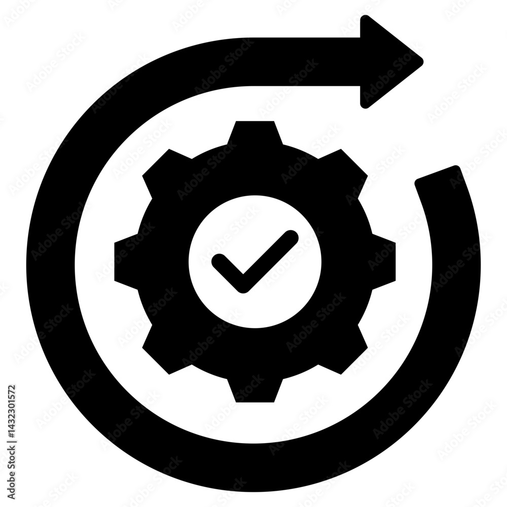 Poster process optimization solid black icon