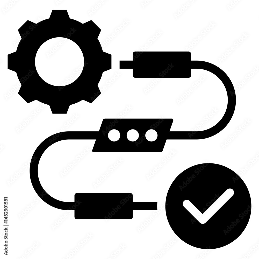 Poster value stream mapping solid black icon