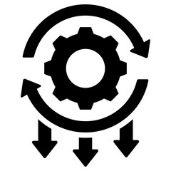Rework Reduction  Solid Black Icon