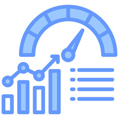 Performance Metrics Lineal Blue Icon