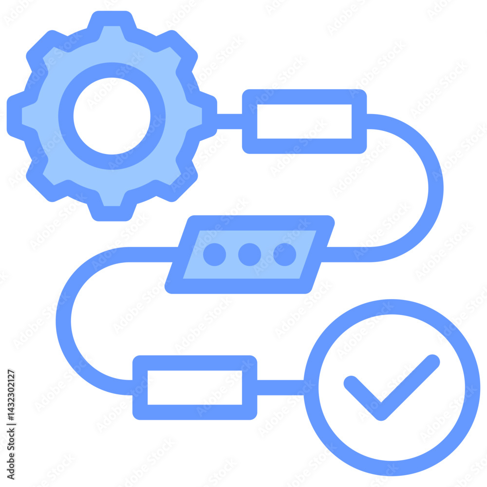 Poster value stream mapping lineal blue icon