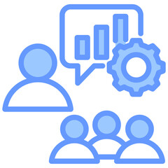 Employee Training Lineal Blue Icon