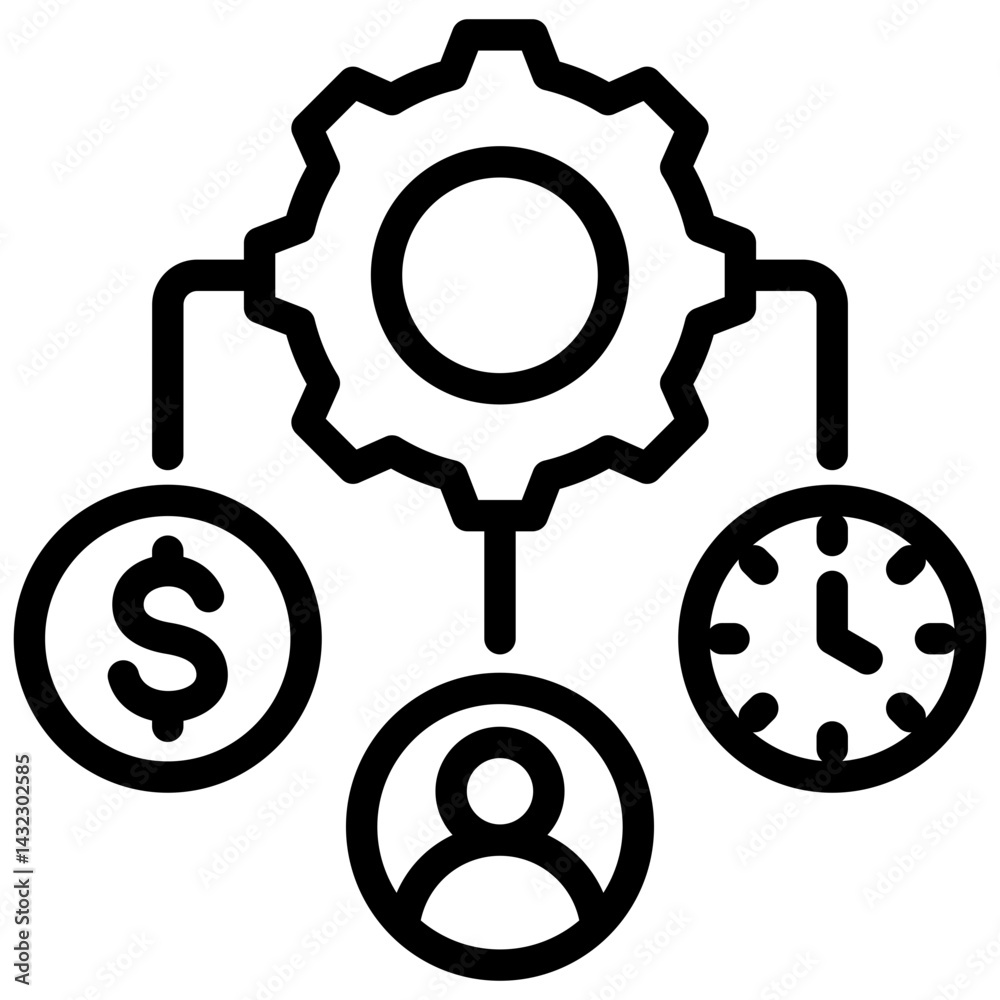 Poster resource allocation outline icon