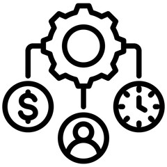 Resource Allocation Outline Icon