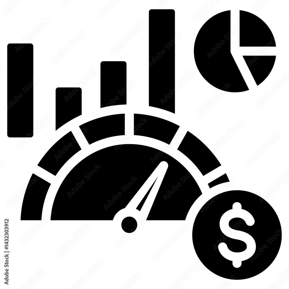 Poster performance metrics solid black icon