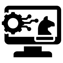 Digital Transformation Strategy Solid Black Icon