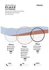 Flyer designs with various shapes like round, triangular etc. and customizable colors like off-white, green, sky blue, pink, orange, blue etc.