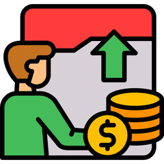 Profit lineal color icon