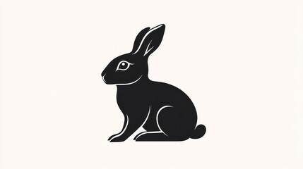 Obraz premium Silhouetted rabbit illustration