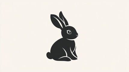Silhouetted rabbit illustration