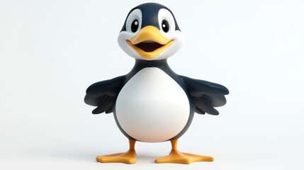 Obraz premium 3d penguin on white background