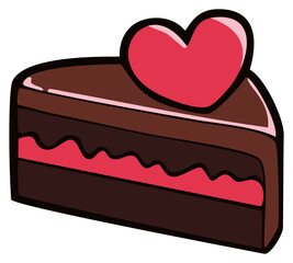 Valentine's day chocolate cake vector. Editable color