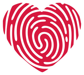 Love fingerprint. Editable color vector