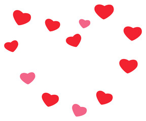 Flying love heart background. Editable color vector