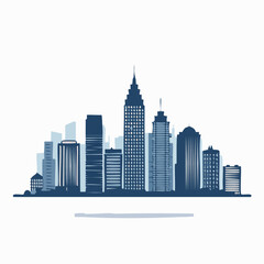 Naklejka premium Vector Image: Silhouette, Tall Buildings for a Black and White Big City Skyline