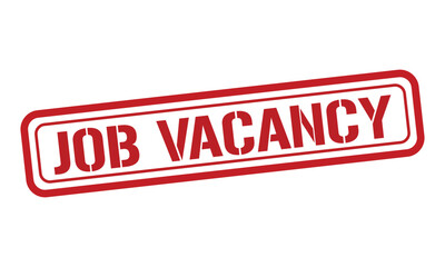 JOB VACANCY red stamp text vector, rubber stamp