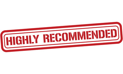 HIGHLY RECOMMENDED red stamp text vector, rubber stamp