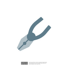 Icon of Pliers Tool Used for Home Renovation and Construction Projects in Interior Design and Repair Activities