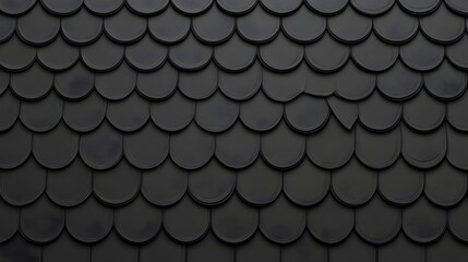 Vector illustration of a black roof background with roof tiles  generative ai