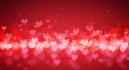 Discover captivating fondo banner abstracto de luces abstract banner lights Spanish featuring heart shapes warm red pink tones beautifully blurred hearts lower area valuable graphic resource