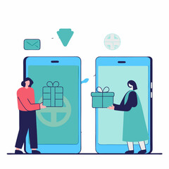 Virtual Gift Exchange Event Online Platform Illustration Digital Environment Modern Concept