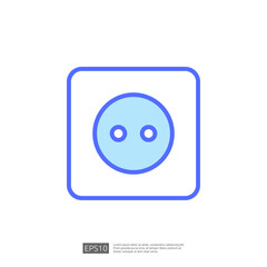 Modern Electrical Outlet Icon Design with Blue Circle and Clean Lines for Home Renovation and Interior Upgrade