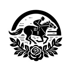 Horse racing event derby Logo with transparent background