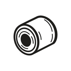Black and White Roll Design with transparent background stock