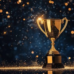 Golden Trophy Award in Celebration, Symbolizing Achievement and Success