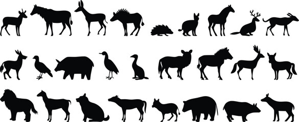 vector silhouettes of animals