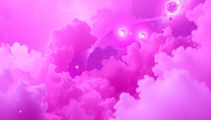 Pink, dreamy cloudscape, ethereal space