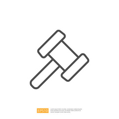 Gavel Icon Representing Legal Proceedings and Justice System in a Minimalist Design