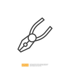 Outline Icon of Pliers Tool for Home Renovation and Repair Graphic Design
