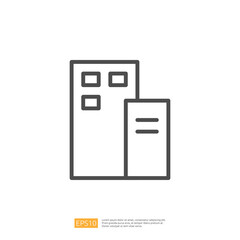 Simple Line Art Icon Representing Home Renovation and Construction for Modern Architectural Design