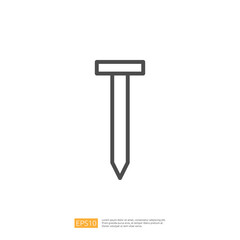 Minimalist Icon of a Nail Symbolizing Home Renovation and Construction Projects for Interior and Exterior Improvements