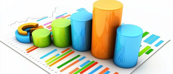 An eye-catching paper display featuring a colorful representation of statistics. 