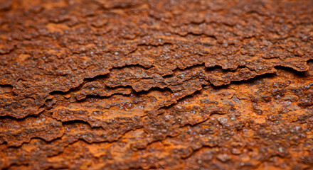 Obraz premium Fragmented Oxidized Texture With Deep Fissures And Visible Corrosion Traces Close Up