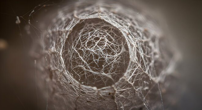 Interior View Of A Funnel Web Spiderweb Showing Intricate Architectural Design