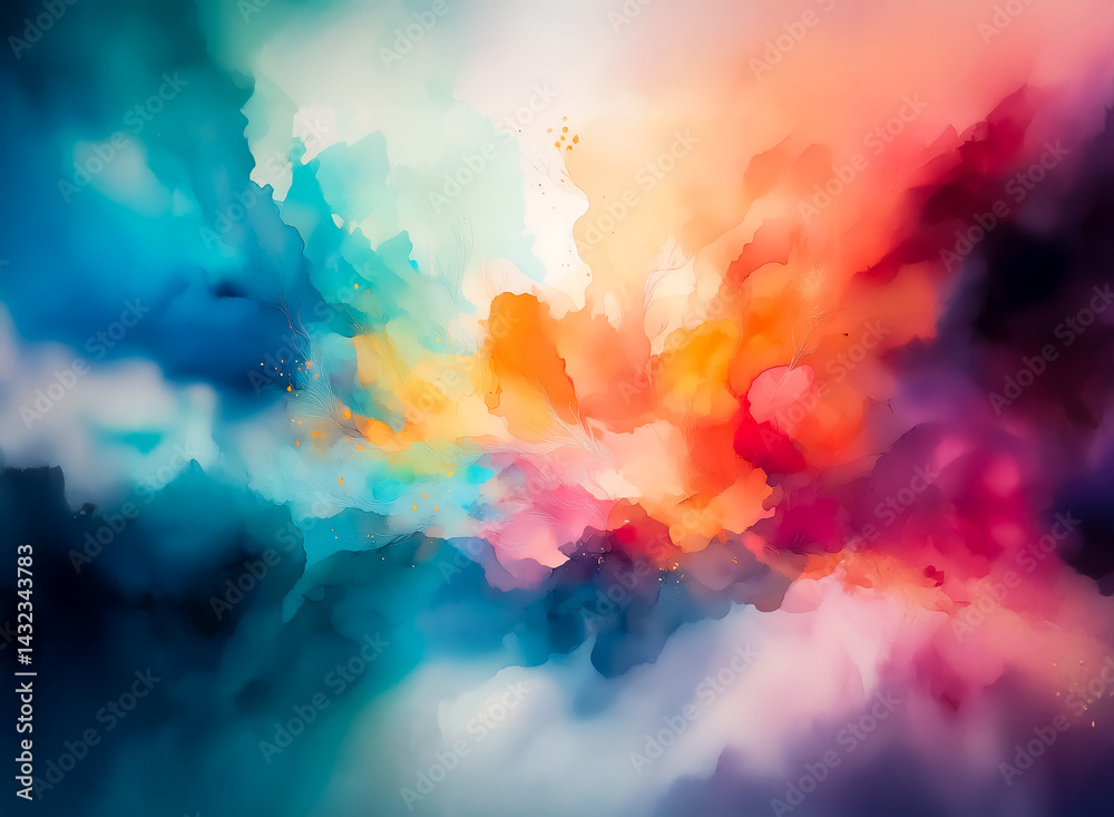 Aufkleber hints: abstract. colors. blurry. abstract, blurry colors swirl in a vibrant explosion. the artwork r