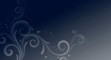 Elegant Blue Gradient With Floral Elements For Backgrounds And Templates