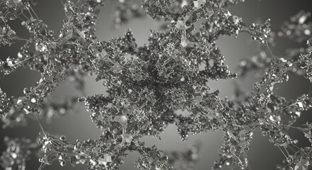 Obraz premium Network Connectivity Mesh Complex Futuristic Structure Silver Pattern Background