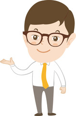 설명하고 안내하는 손 제스처 사람