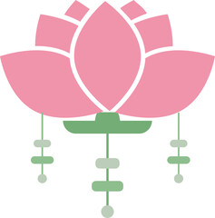 Fototapeta premium 부처님오신날 석가탄신일 풍등 절 일러스트