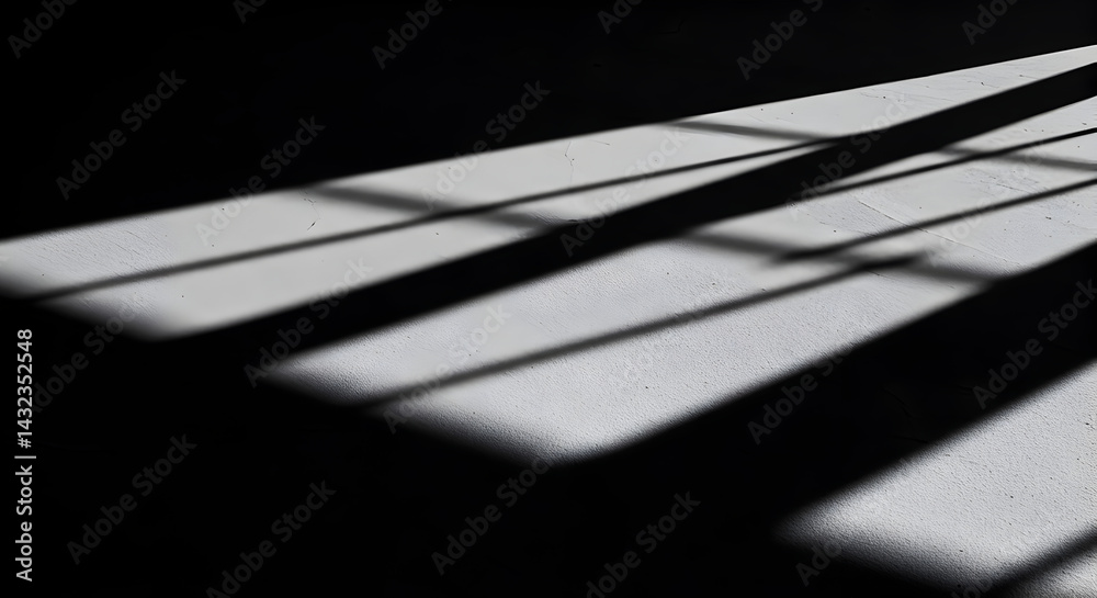 Poster abstract shadows of window frames creates dynamic interplay of light
