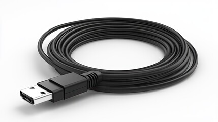 Fototapeta premium Coiled black cable