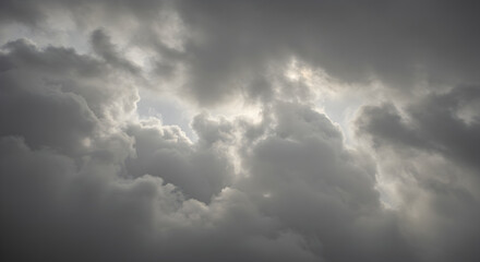 Obraz premium Dramatic Sky With Sunbeams And Dark Storm Clouds In The Atmosphere