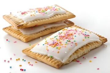 Frosted Pop-Tarts with Sprinkles – Crispy Golden Pastry Food Photography